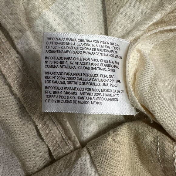 NWT Isadora Womens M Wide Leg Pull On Pants Beige White Checkered Tie Waist - Picture 13 of 15